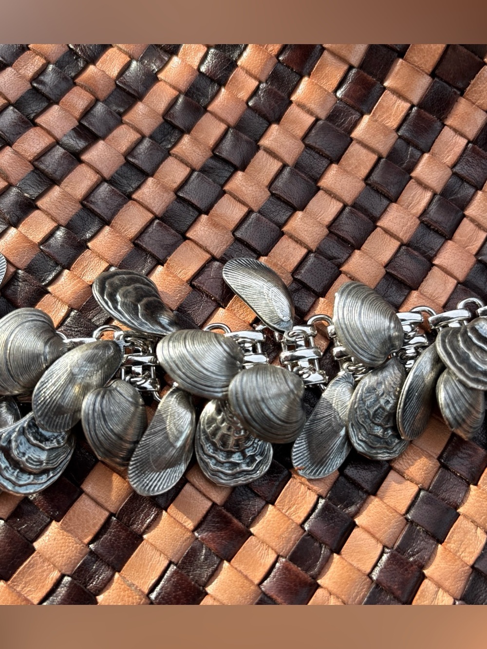 Napier Seashells Charm Bracelet Vintage Oysters Clams Mussels Cha Cha SilverTone - Picture 4 of 16
